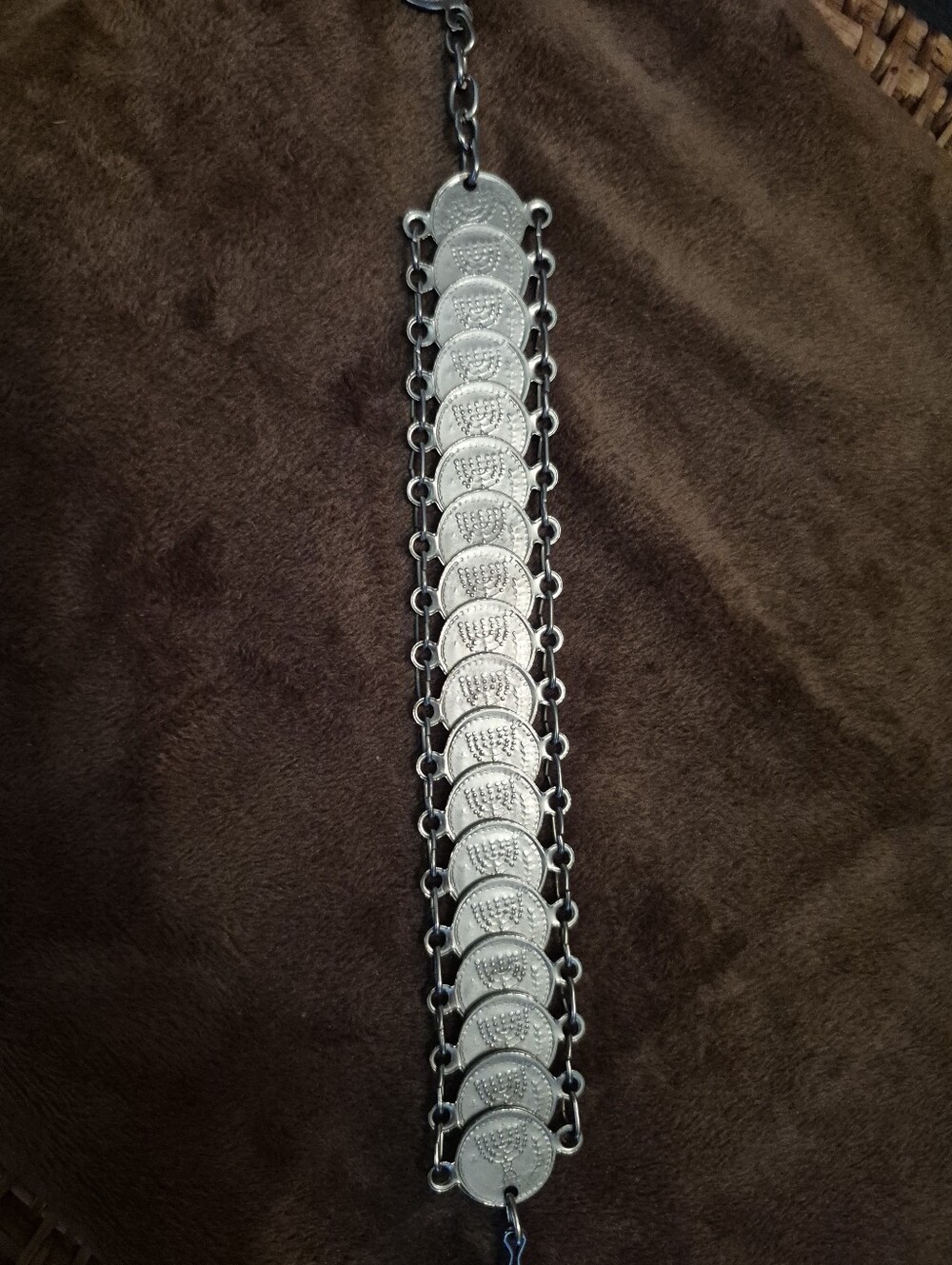 Silver-Tone Jewish Coin Link Bracelet - Women's Jewelry - Picture 3 of 4